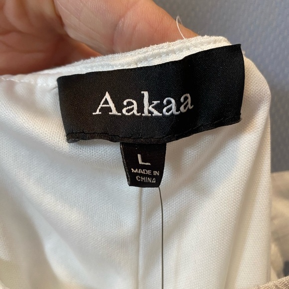 Ladies Aakaa Tiered Beachy Dress Adjustable Tie Shoulder Straps Size Large New - Picture 6 of 9